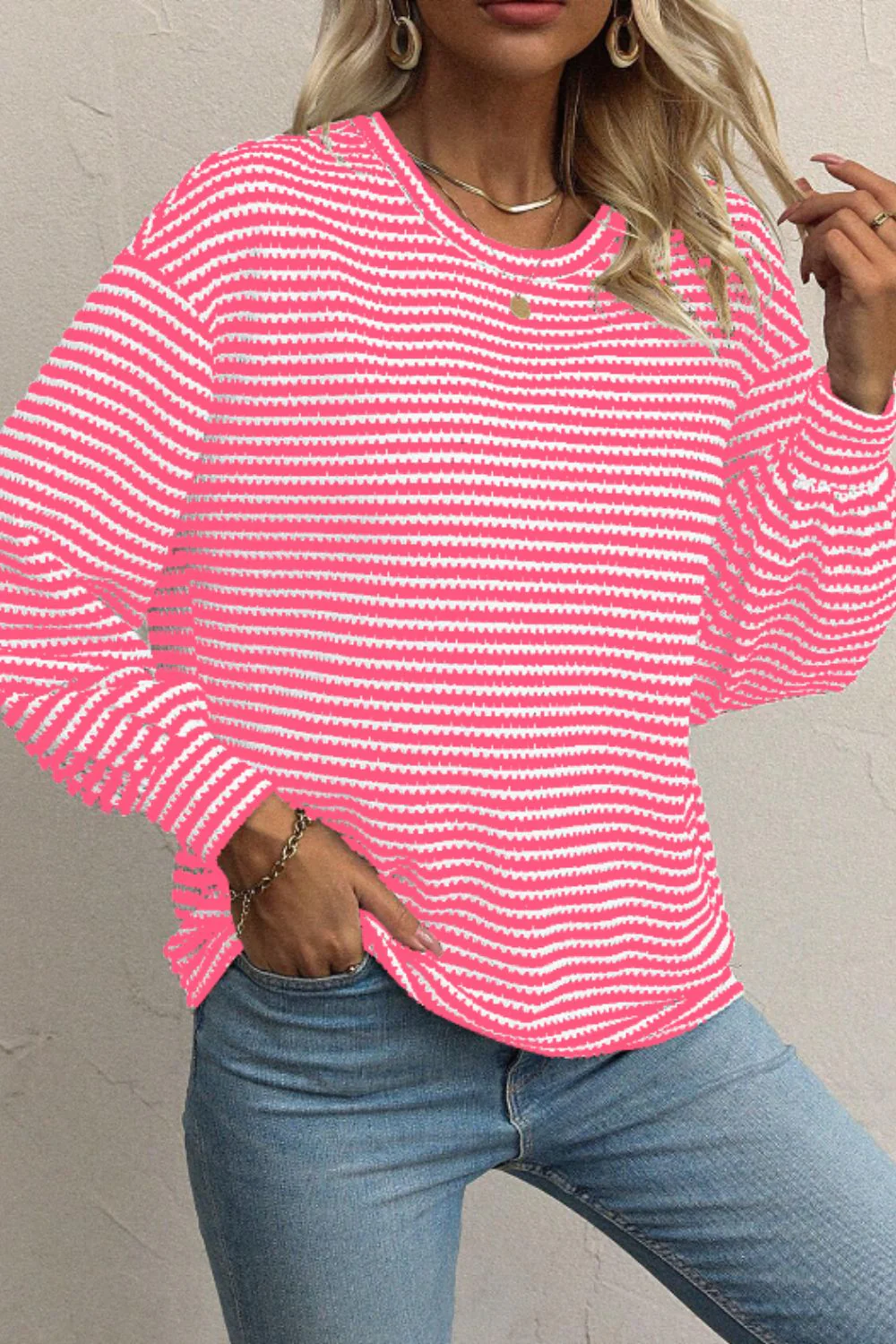 Xara | Striped, long-sleeved top with a crew neck - Image 7