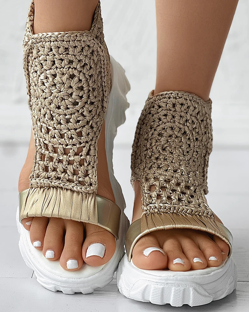 Xaviera® | Elastic Knit Sandals - Image 4