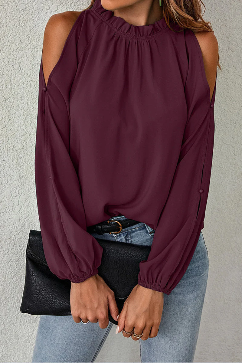 Xaviera | Elegant solid color half turtleneck tops - Image 4
