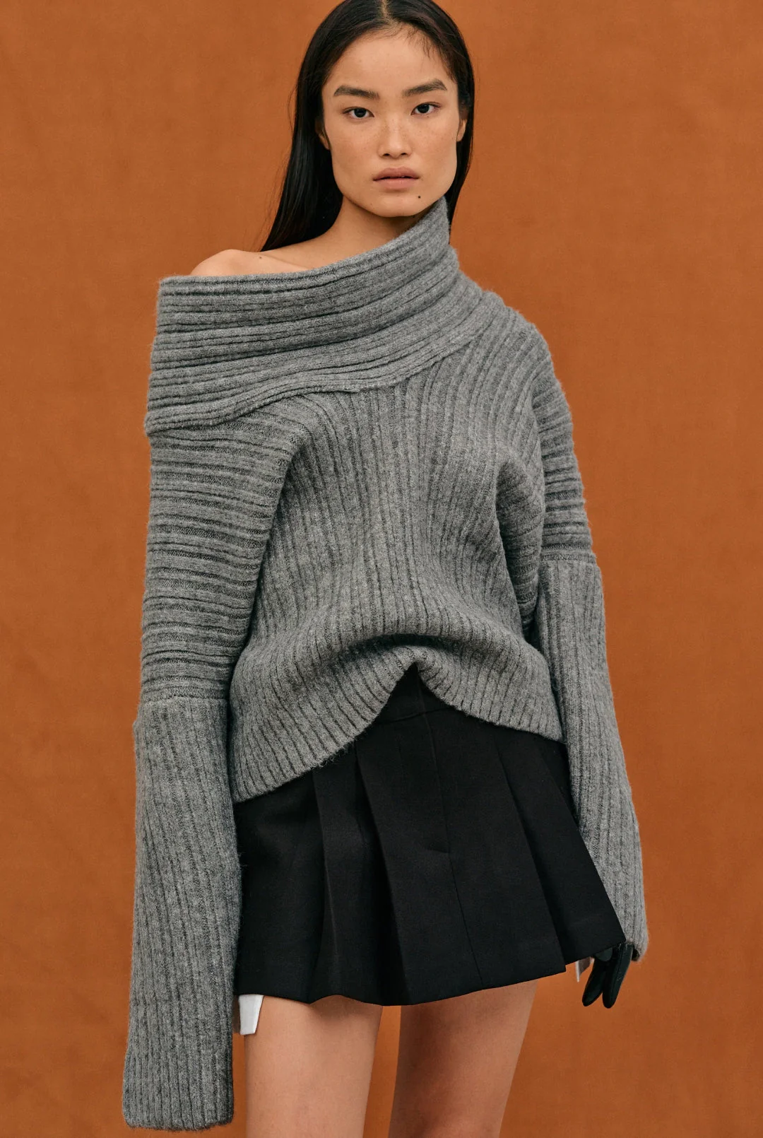 Xiomara® | Pull oversize for women with rouleau haut Tricoté - Image 4