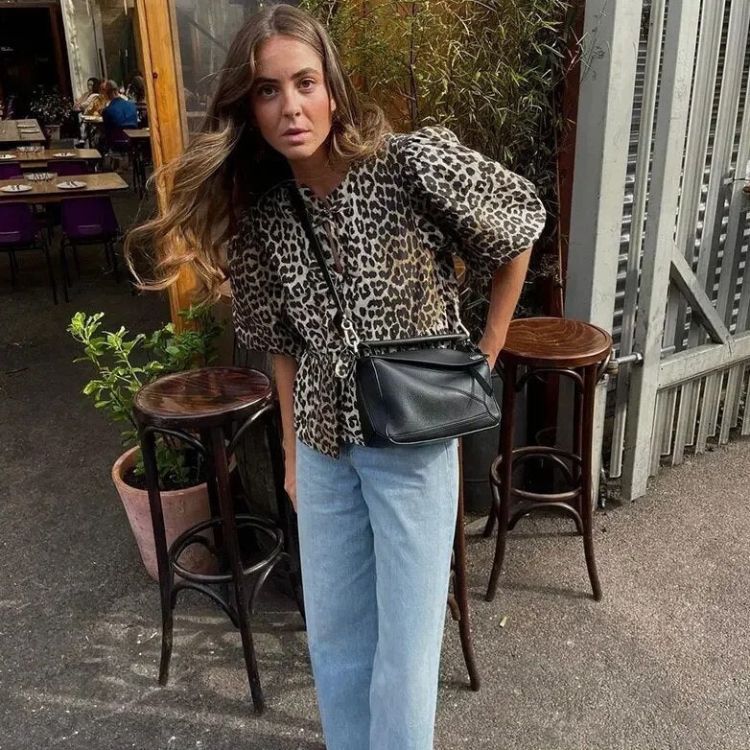 Yamel® | Leopard Print Blouse With Bow