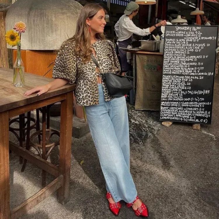 Yamel® | Leopard Print Blouse With Bow - Image 2