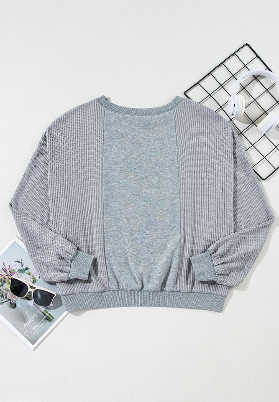 Yamel | Long sleeve sweatshirt with a crew neck and raw hem - Image 5