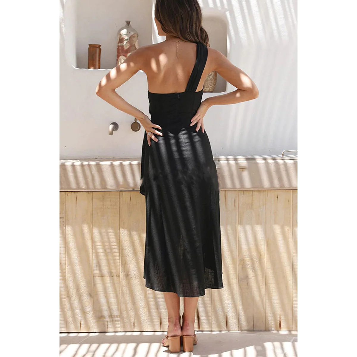Yamila® | Women'S Asymmetric Maxi Dress With Elegant Knot - Image 5
