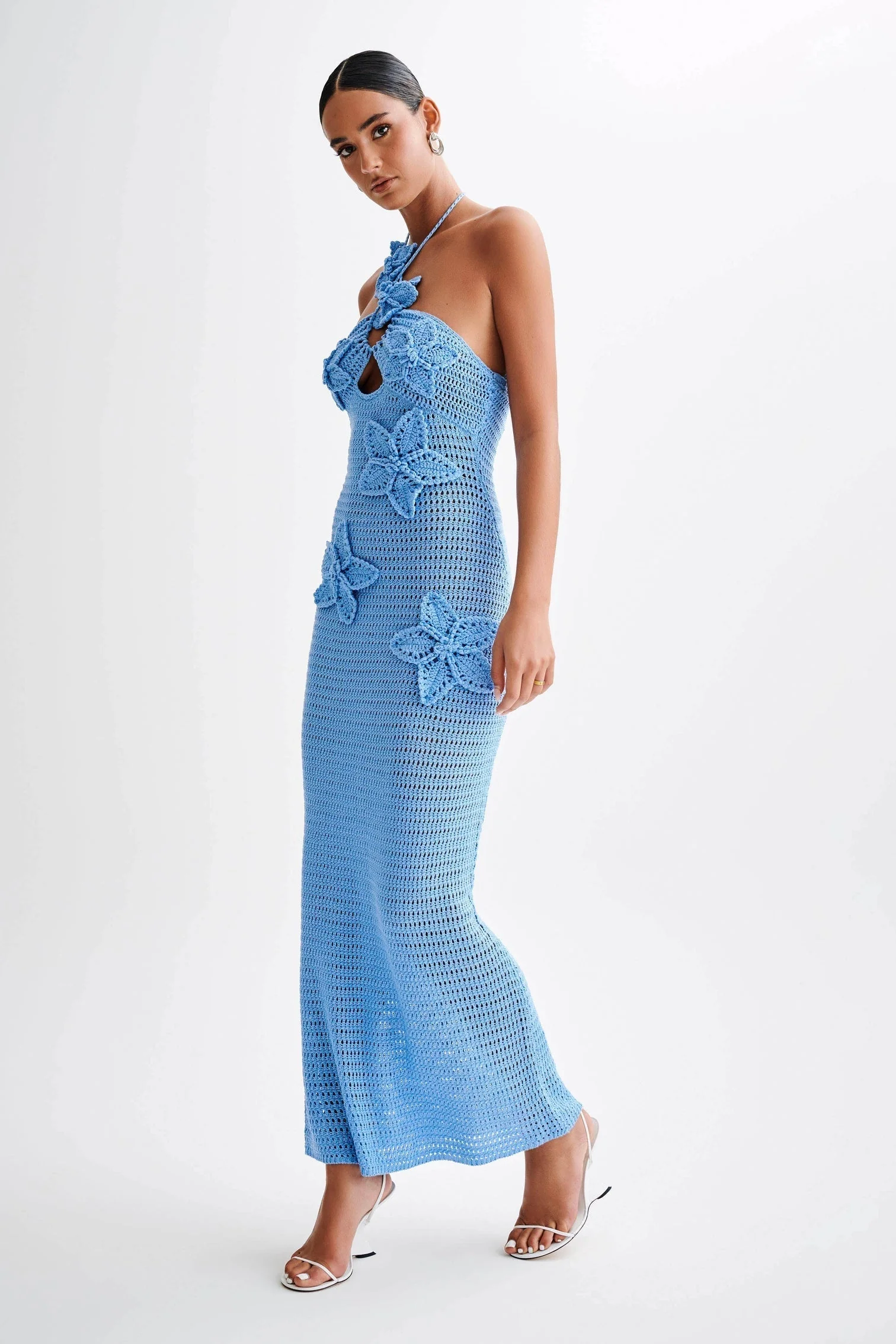 Yasmina® | Crocheted Maxi Dress With Floral Appliqué - Image 4