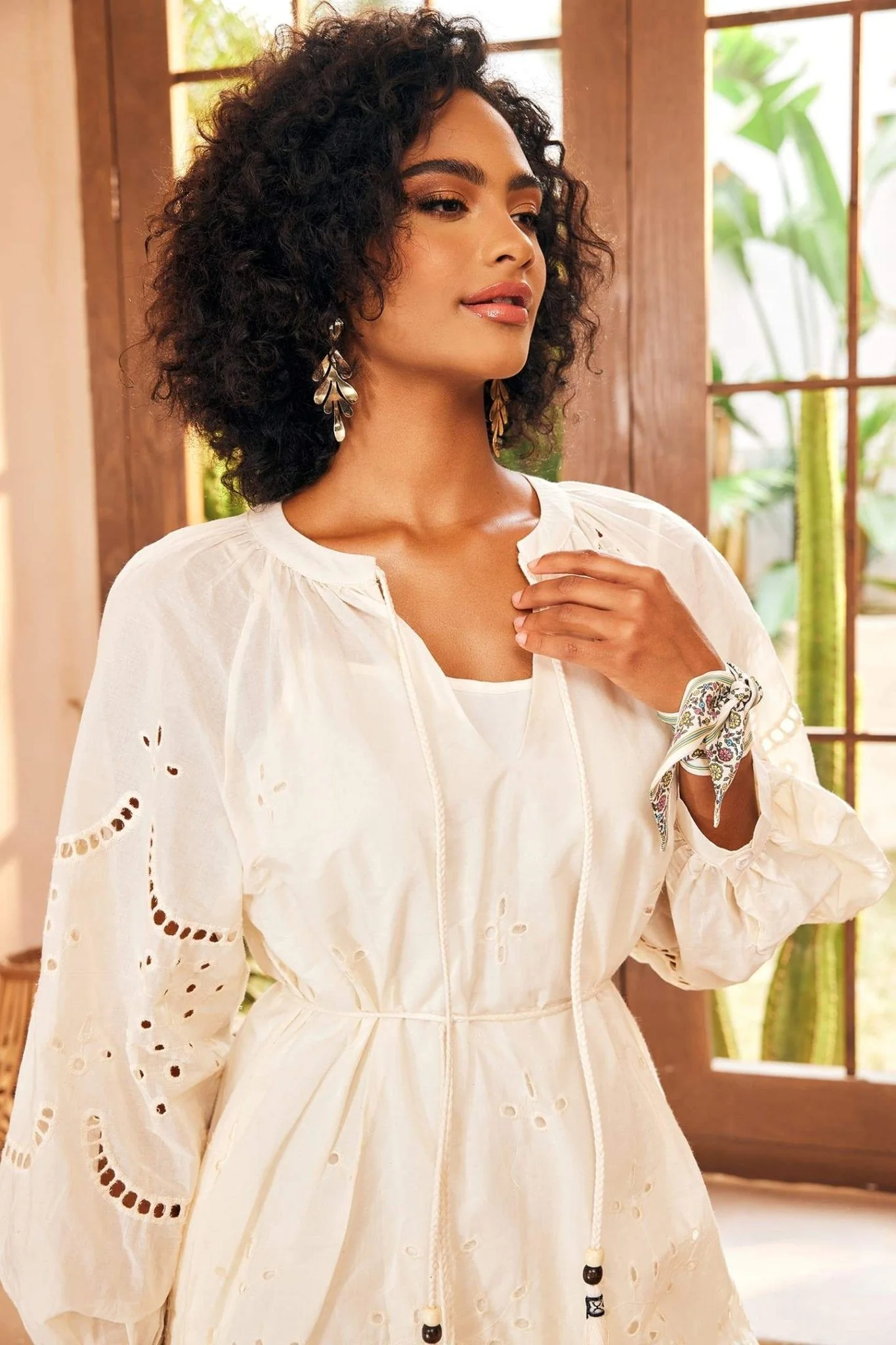 Yasmina® | Embroidered Midi Dress With Hemstitch - Image 5