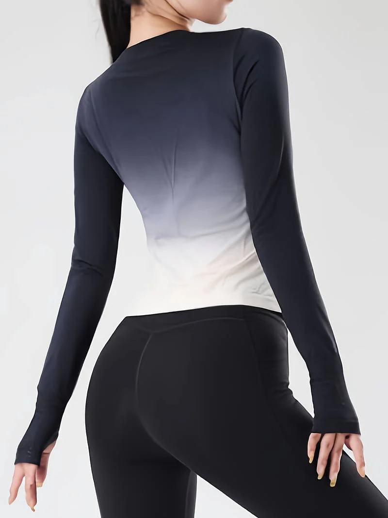 Yasmina® | Long-sleeved gradient sports top - Image 7