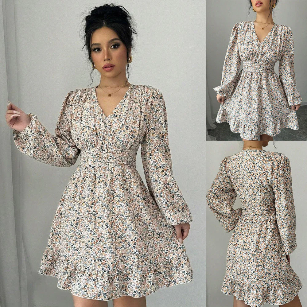 Yesenia® | Women'S Floral Dress With V-Neck And Ruffle Details