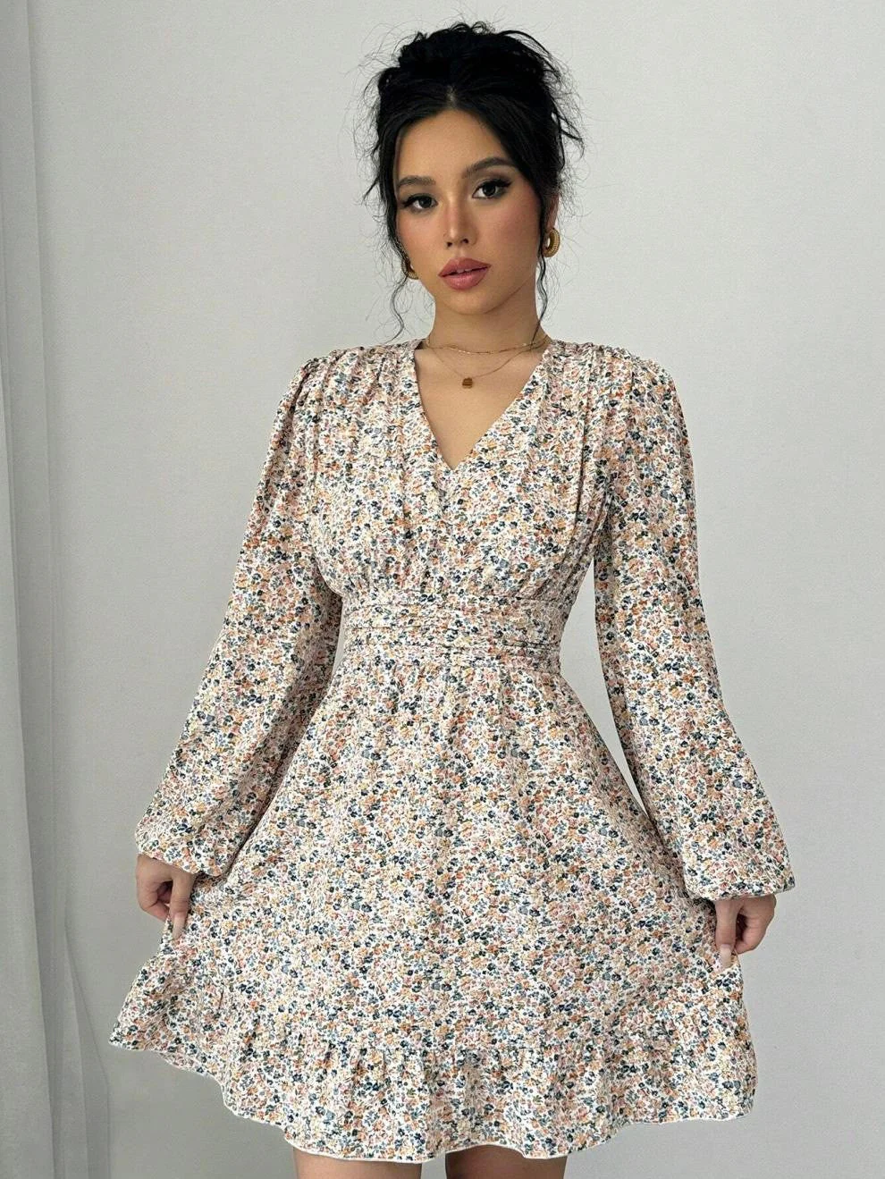 Yesenia® | Women'S Floral Dress With V-Neck And Ruffle Details - Image 6