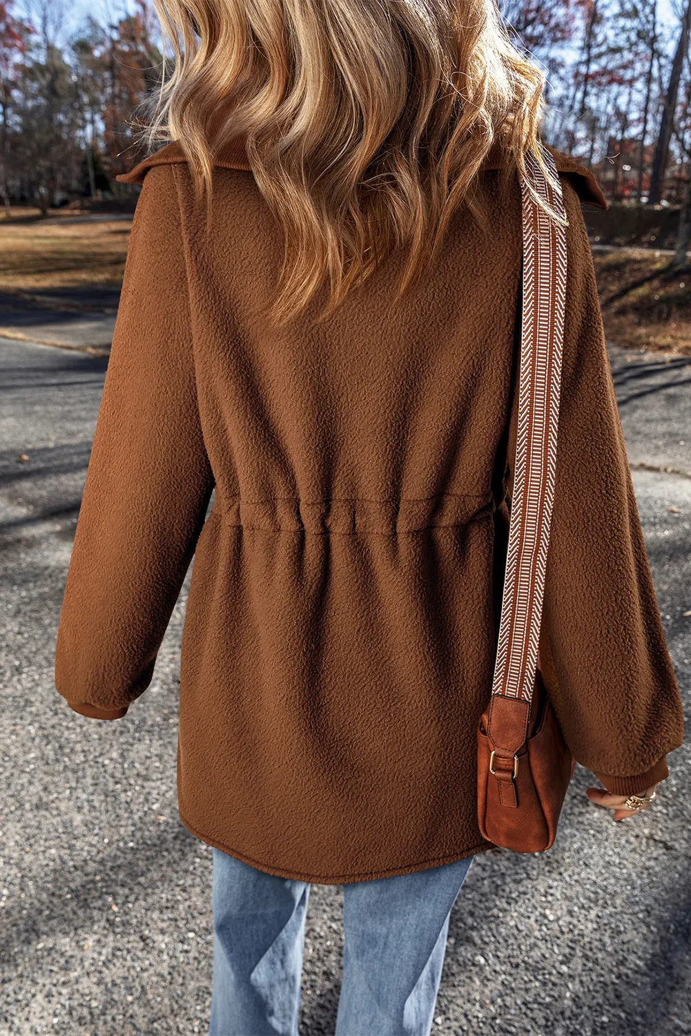 Yolanda | Long sleeve drawstring half zip sweatshirt - Image 3