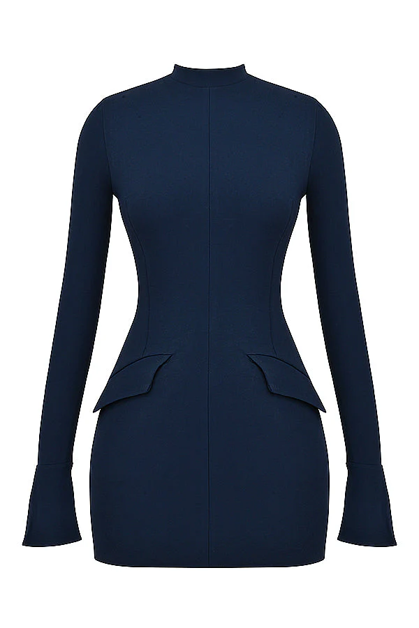 Yolanda® | Navy blue mini dress for women - Image 6