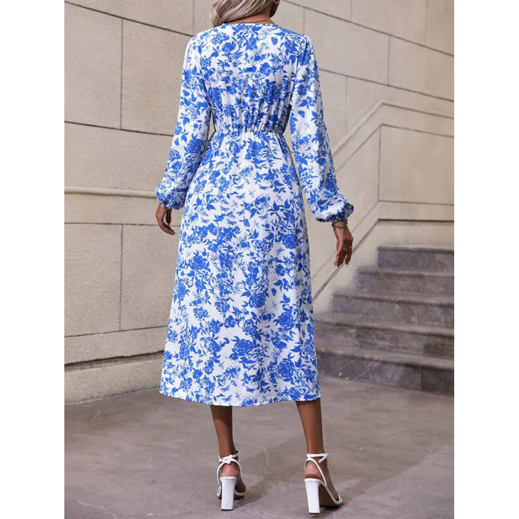 Yvonne® | Women'S Floral Design Maxi Dress With V-Neck And Waist - Image 3