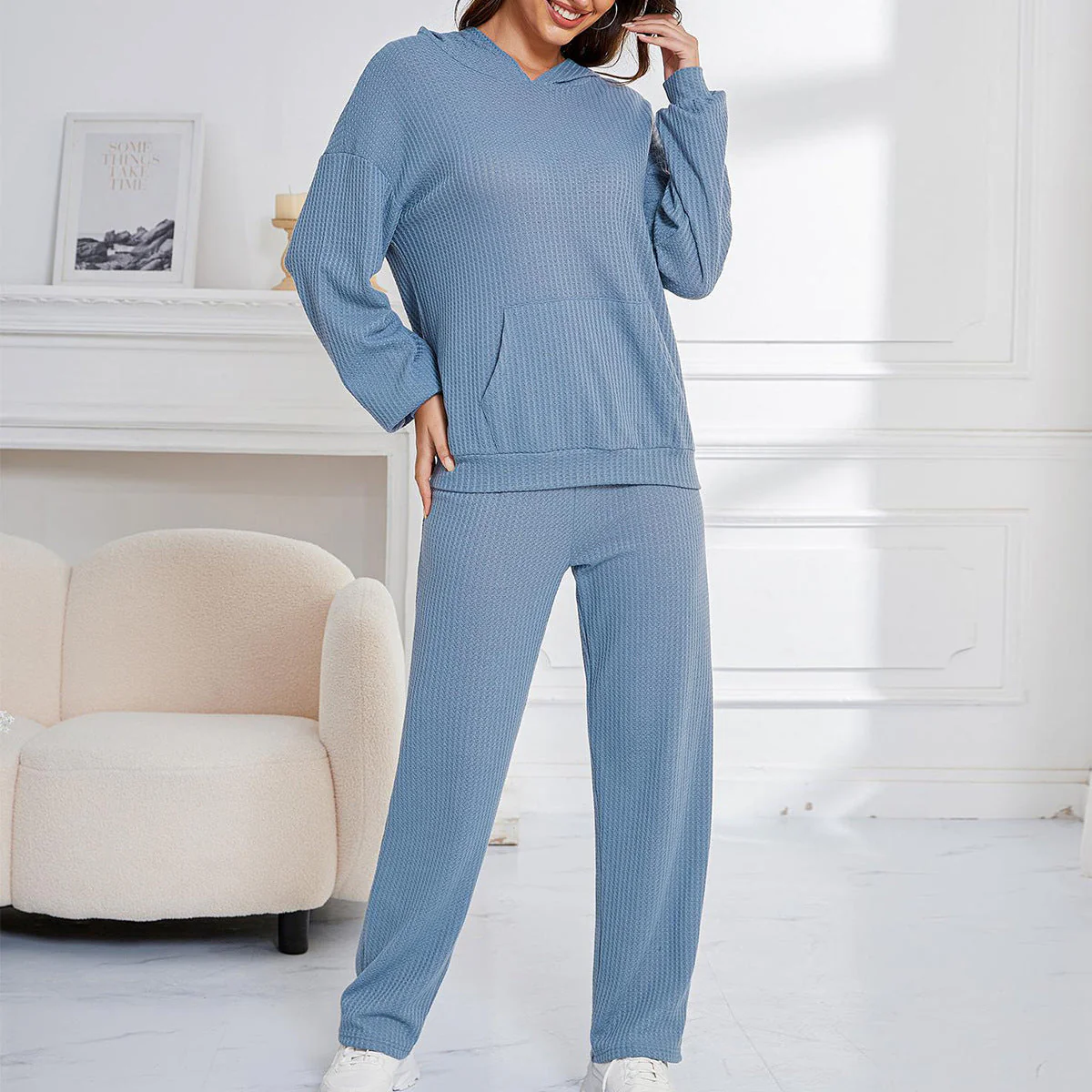 Zahira | Long-sleeved hoodie and drop-shoulder trousers set - Image 2