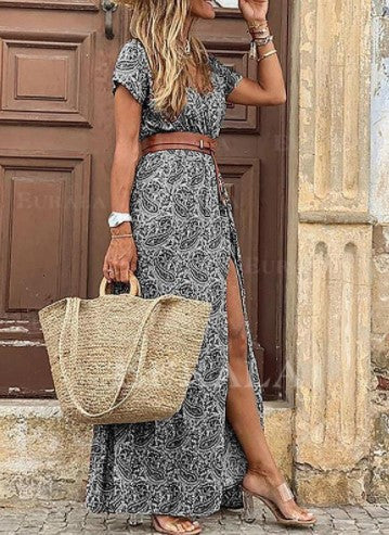 Zahira® | Women'S Floral Maxi Dress With High Side Slit - Image 2