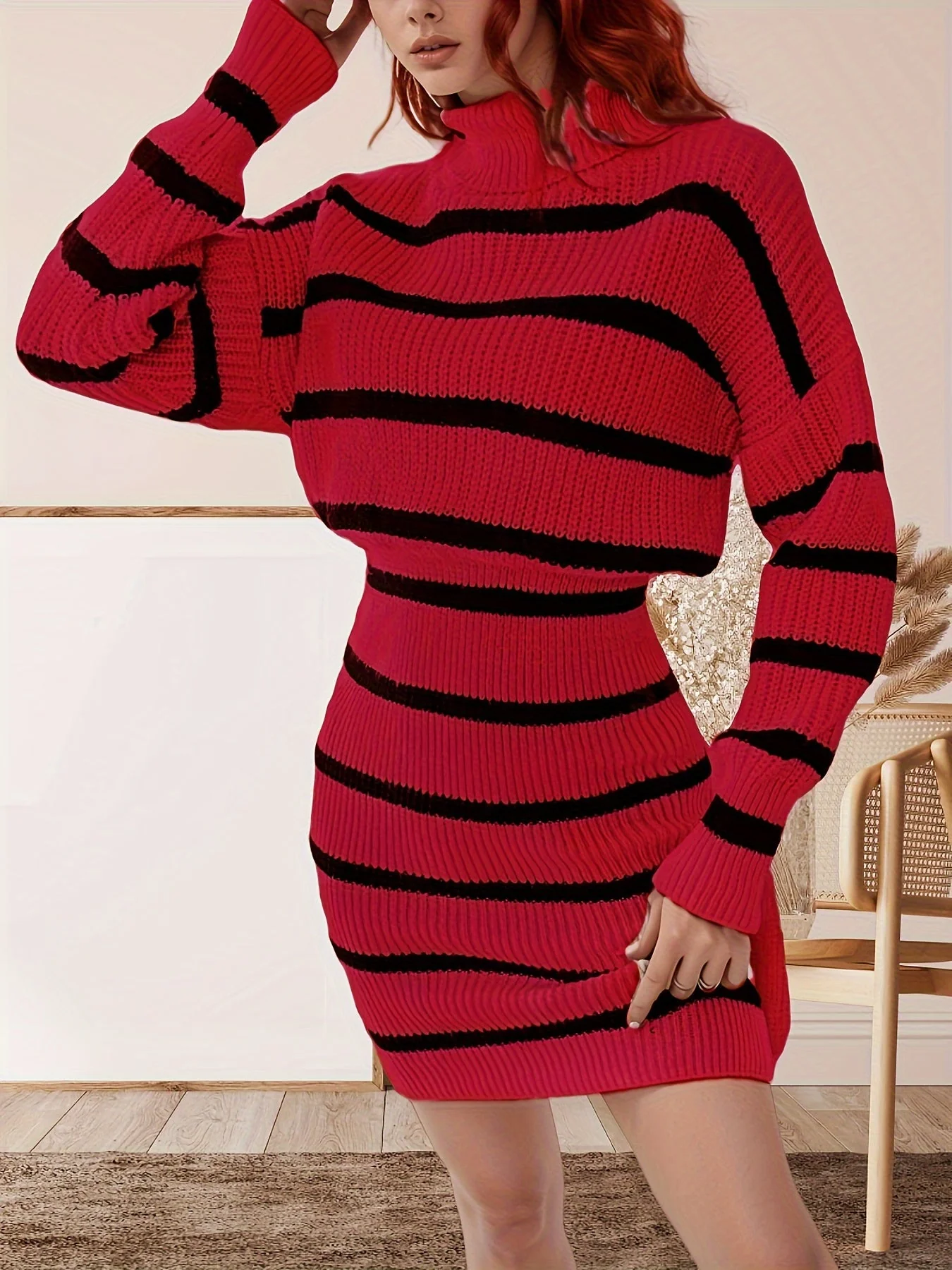 Zaida® | Knitted Turtleneck Dress For Women - Image 2