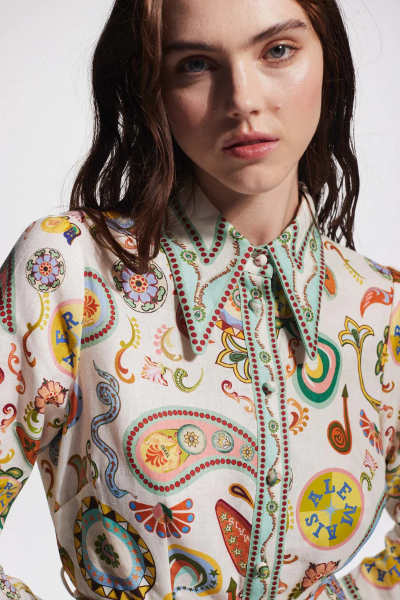 Zaida® | Long-Sleeved Paisley Mini Dress - Image 4