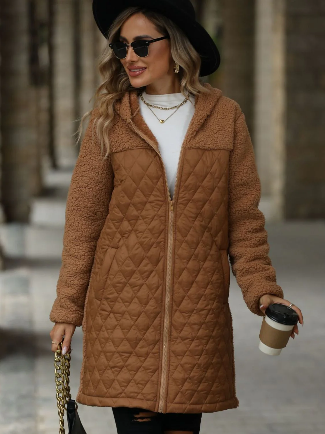Zaira | Structured, long-sleeved, zip-up hooded coat - Image 5