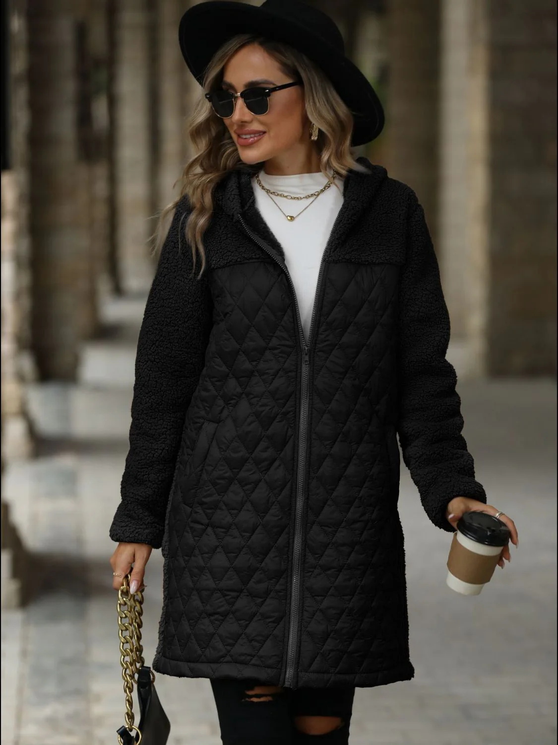 Zaira | Structured, long-sleeved, zip-up hooded coat - Image 9