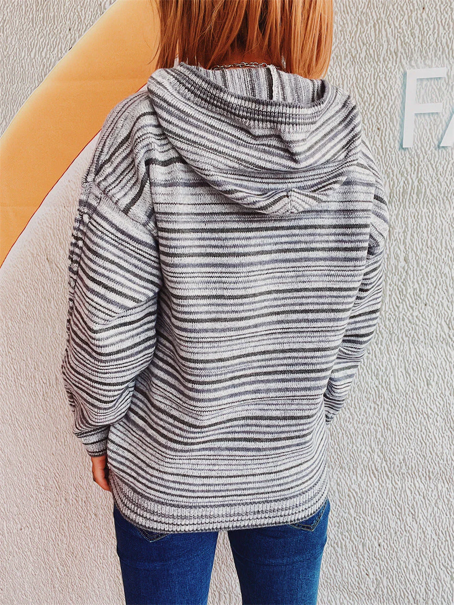 Zoe | Striped long sleeve hoodie - Image 2